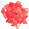 50 14mm Matte Marble Crystal & Red Leaf Beads